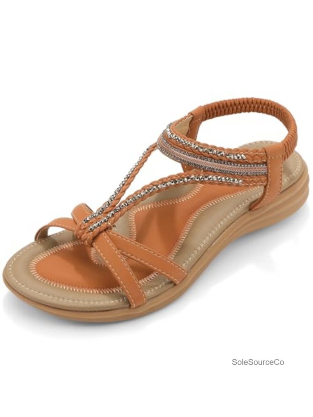 T-Strap Thong Sandals with Arch Support Elastic Back Strap